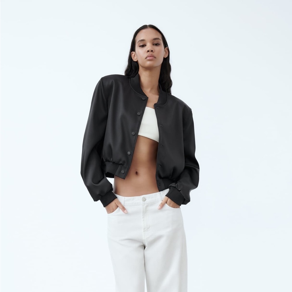Satin inspired bomber jacket